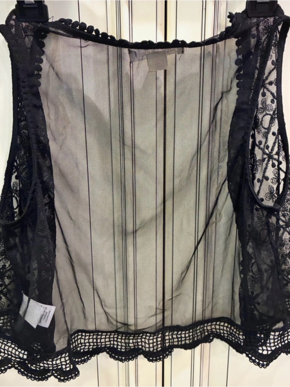 Knitworks Black Lace Sheer Vest - SZ 10 Kids - Picture 2 of 2